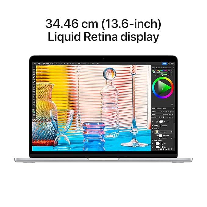 2022 Apple MacBook Air Laptop with M2 chip: 34.46 cm (13.6-inch) Liquid Retina Display, 8GB RAM, 256GB SSD Storage, Backlit Keyboard, 1080p FaceTime HD Camera. Works with iPhone/iPad; Silver
